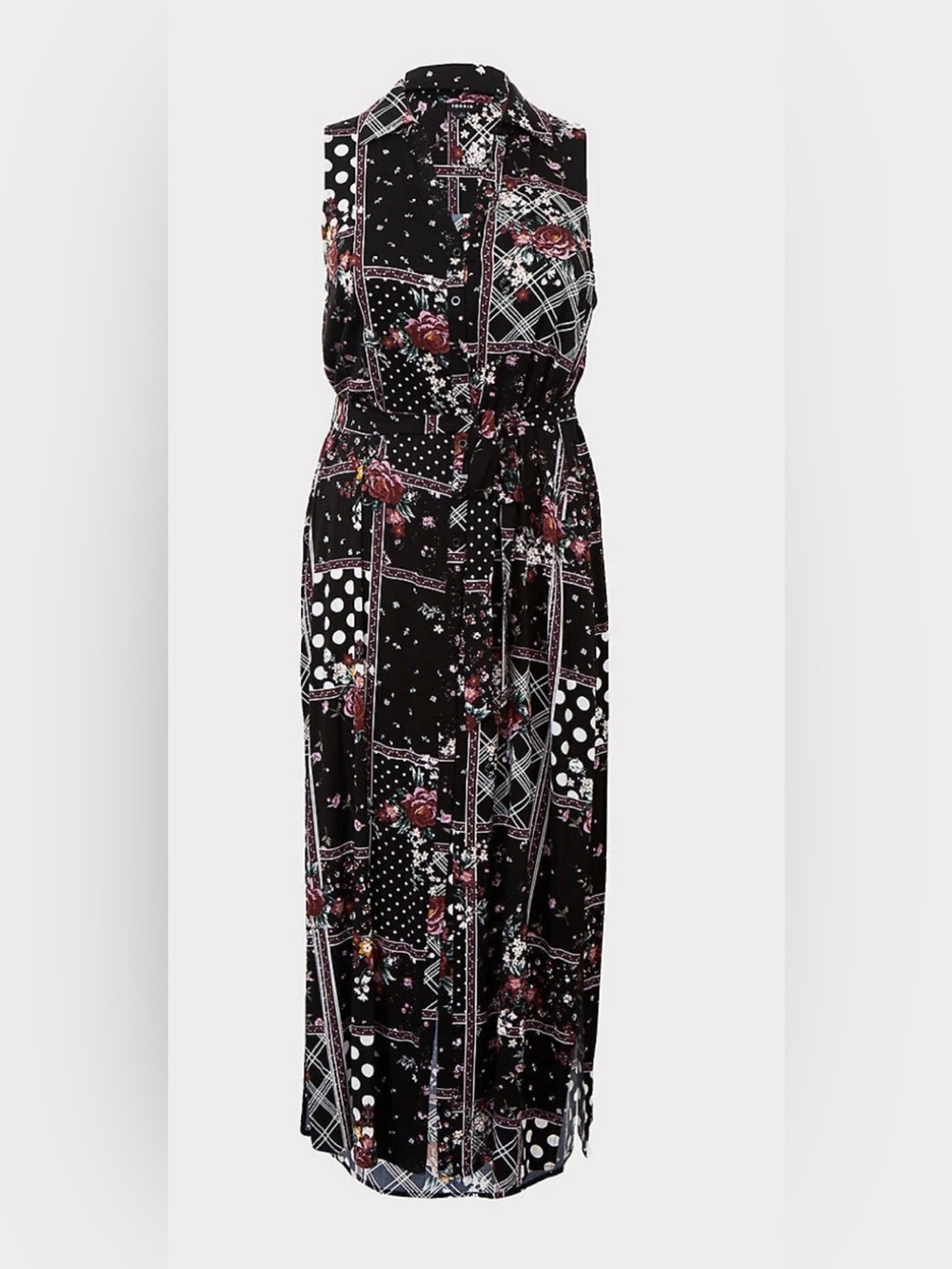 Torrid Patchwork Challis maxi skirt shirt dress